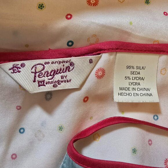 Original Penguin Silk Tank Top w/ Multicolor Dots 8 - Picture 4 of 4